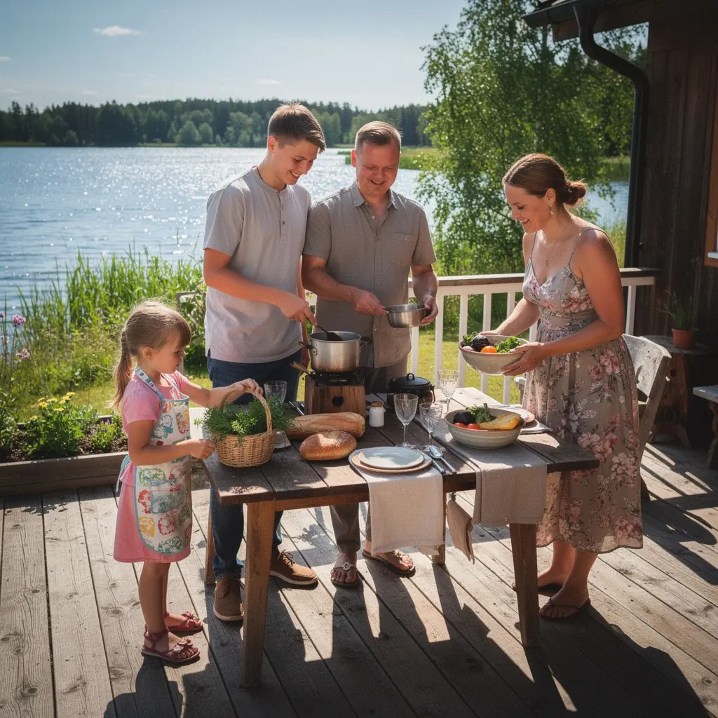 Bērni un seniori kopīgi svin svētkus, radot siltas atmiņas.