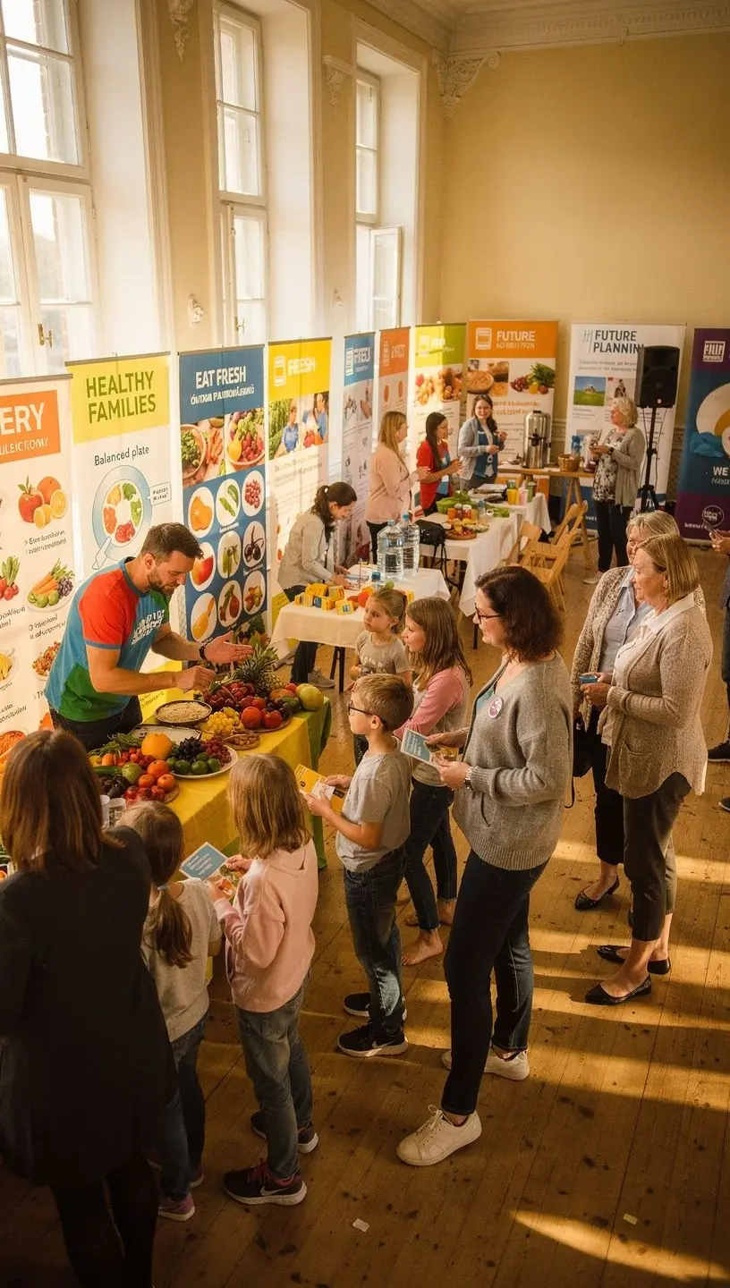 Bērni spēlējas dārzā, apņemti ar zaļumiem un ziediem.